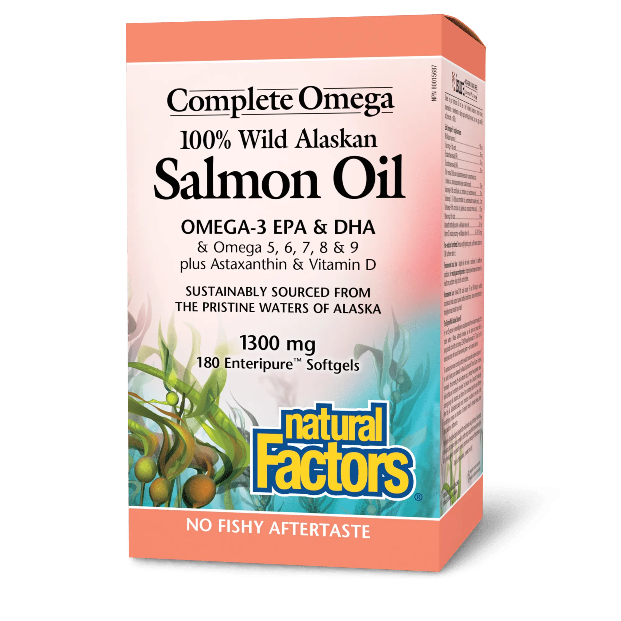 100% Wild Alaskan Salmon Oil 1300 mg, Complete Omega