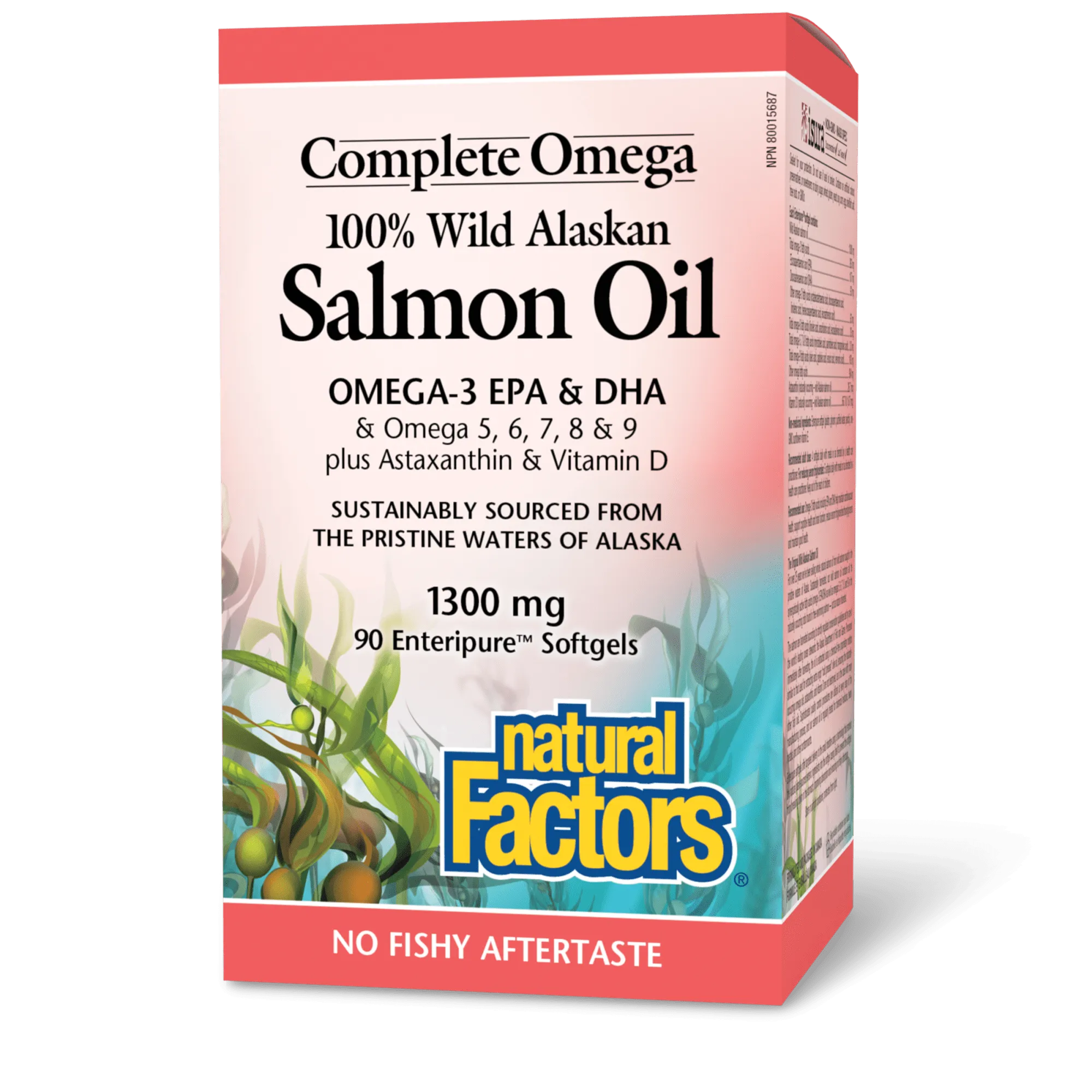 100% Wild Alaskan Salmon Oil 1300 mg, Complete Omega