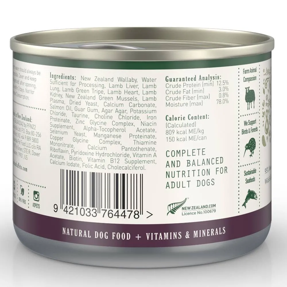 15% OFF: Zealandia Wild Wallaby Canned DOG Food 185g