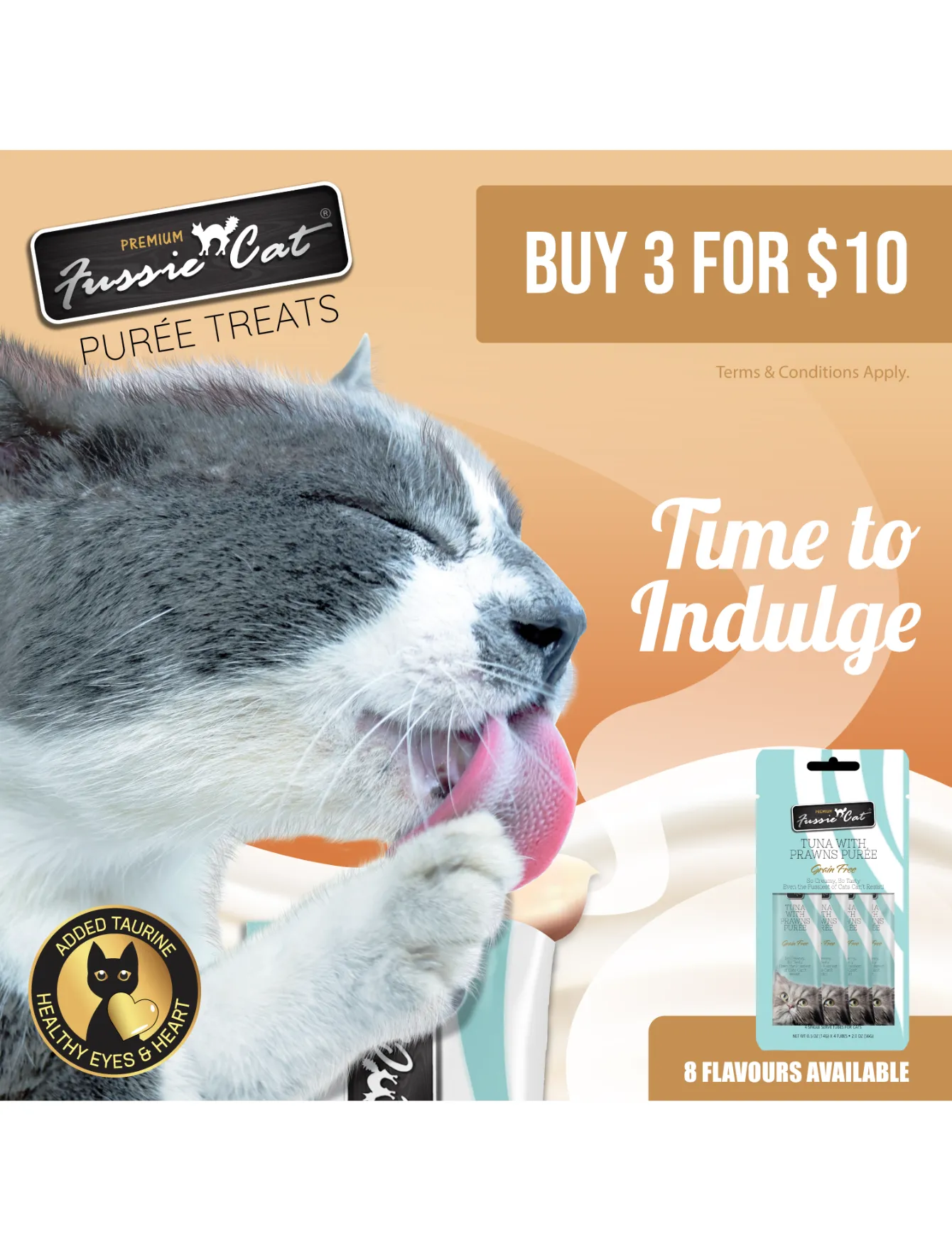 3 FOR $10: Fussie Cat Puree Premium Chicken with Vegetables Cat Treat 14gx4