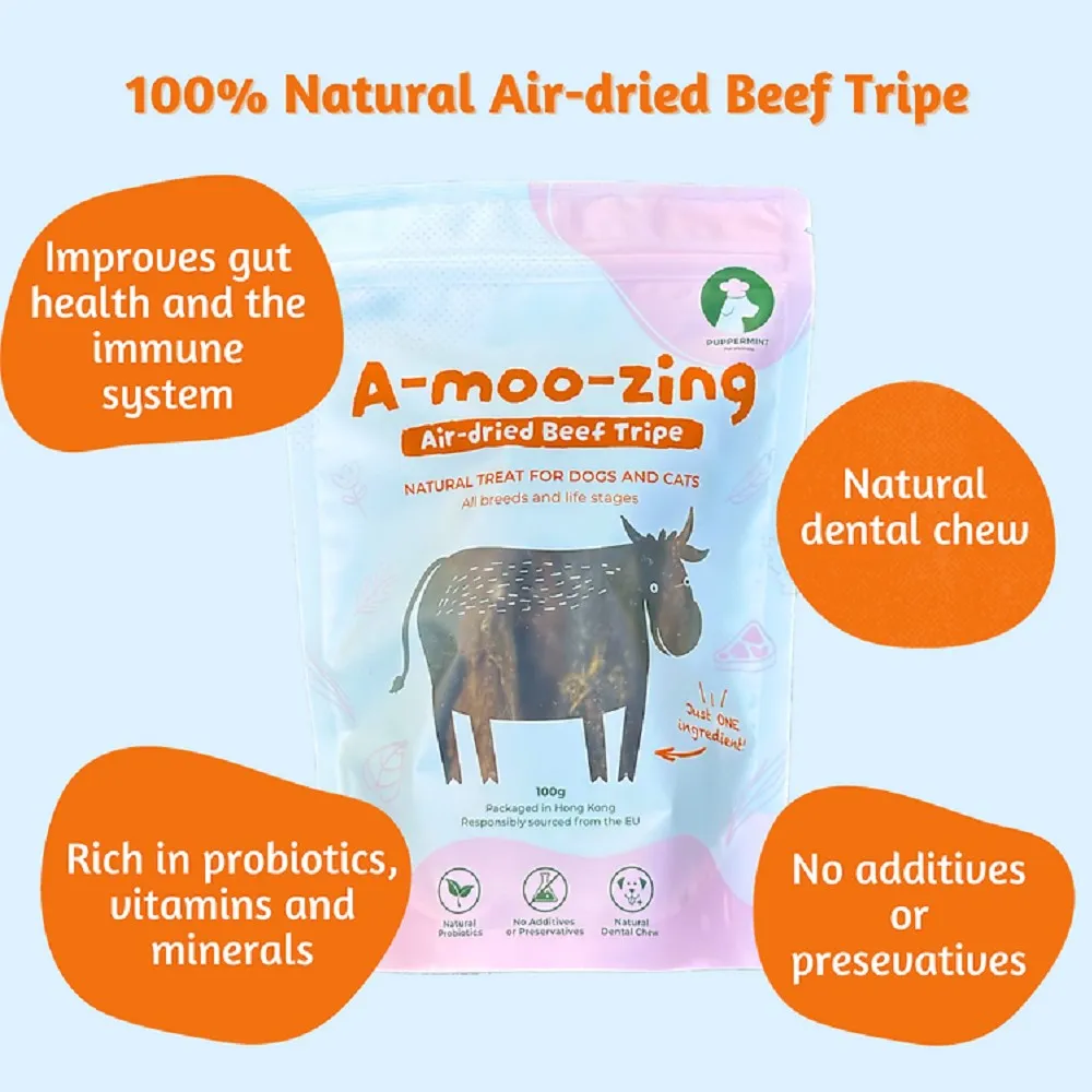 A-moo-zing - Air-Dried Beef Tripe for Dogs & Cats