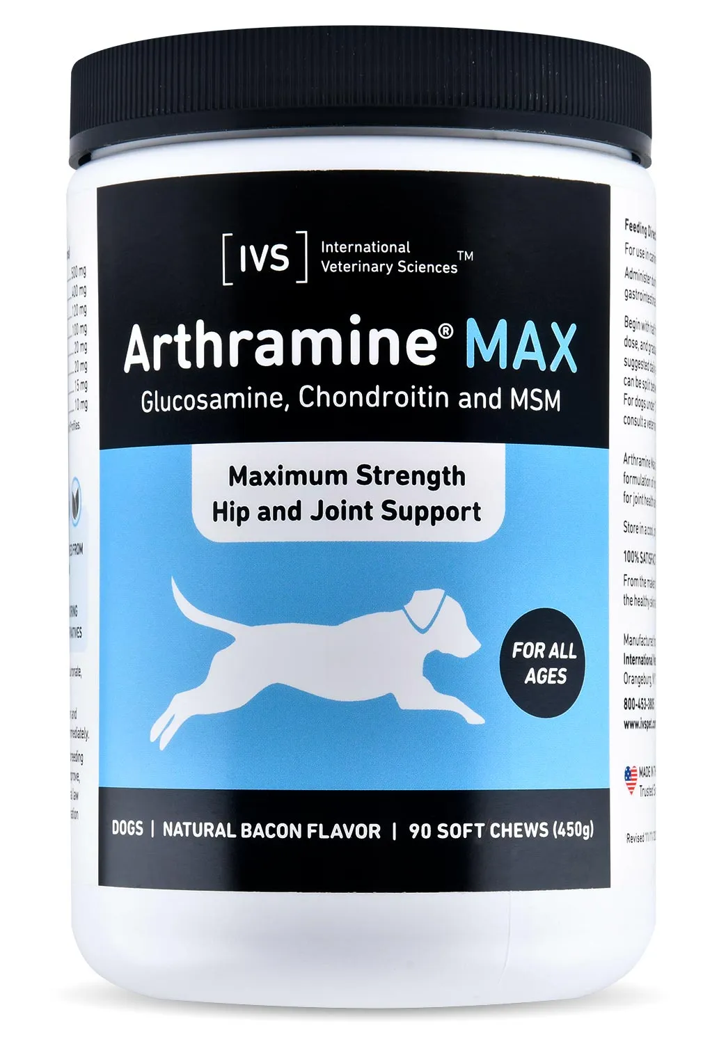 Arthramine MAX Soft Chews, Bacon, 90 ct