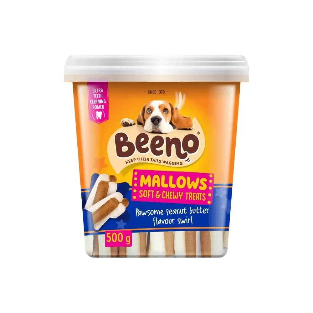 Beeno Mallows All Life Stages Peanut Butter Swirl Dog Treats 500g