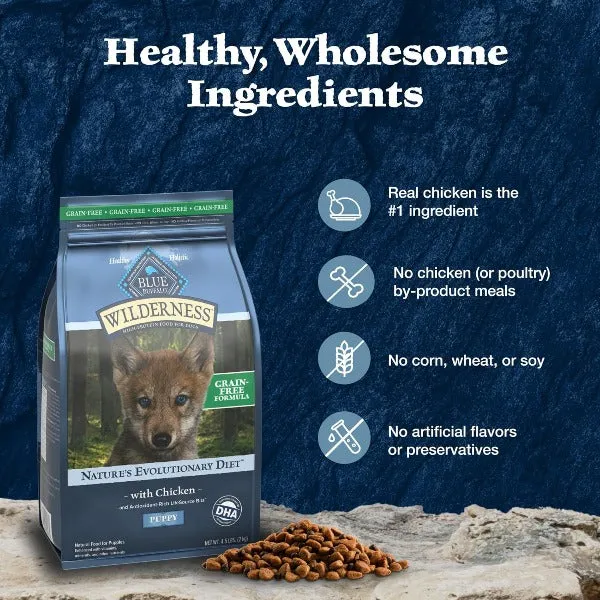 BLUE Wilderness Grain Free Chicken Recipe Dry Puppy Food, 24lb