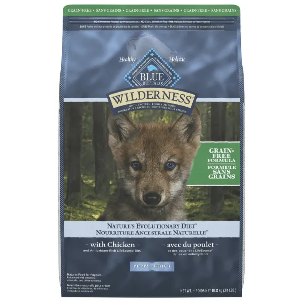 BLUE Wilderness Grain Free Chicken Recipe Dry Puppy Food, 24lb