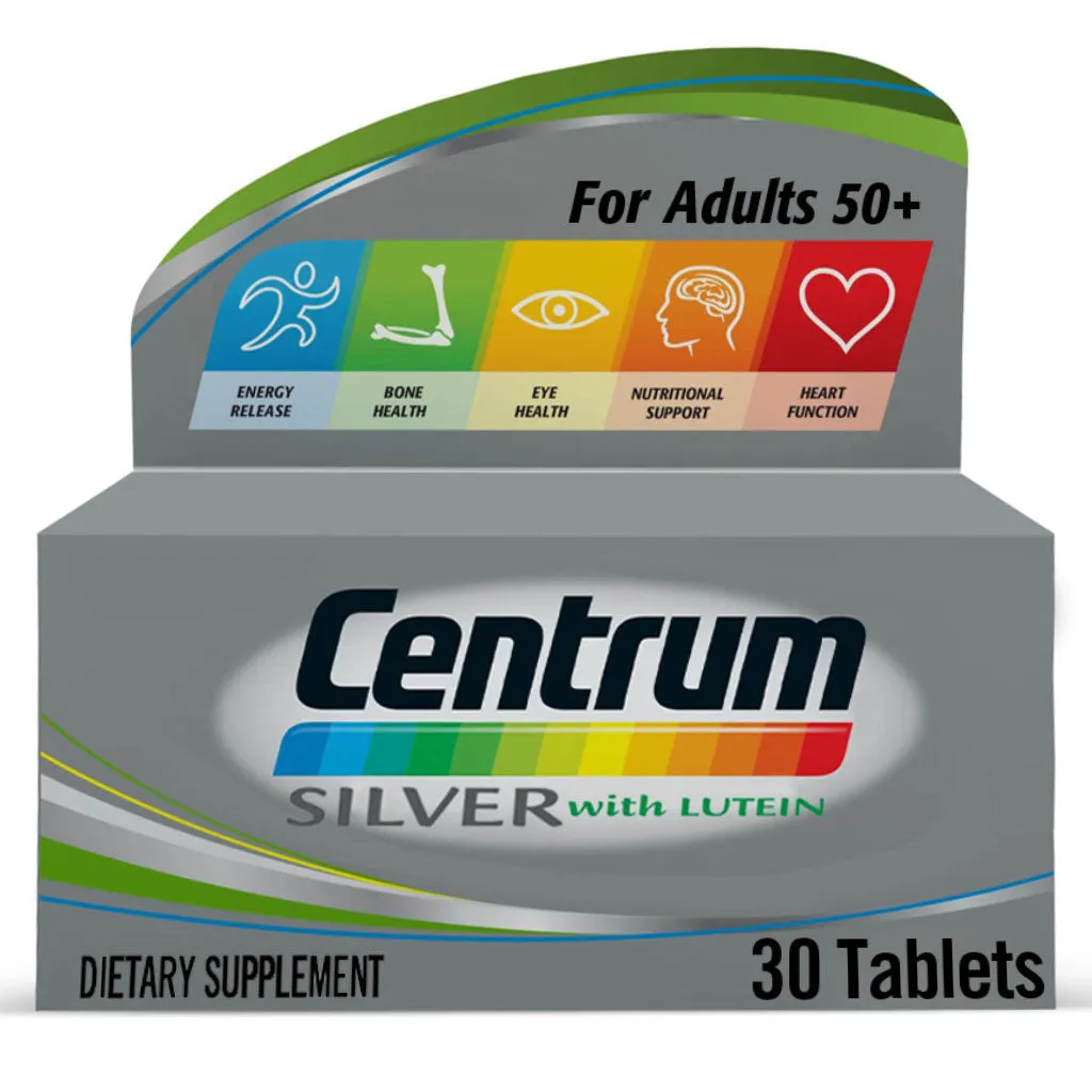 Centrum Silver With Lutein 50  Adult Multivitamin Supplement Tablets, Pack of 30's