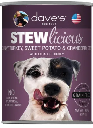 Dave's Stewlicious Chunky Turkey, Sweet Potato & Cranberry Stew Canned Dog Food