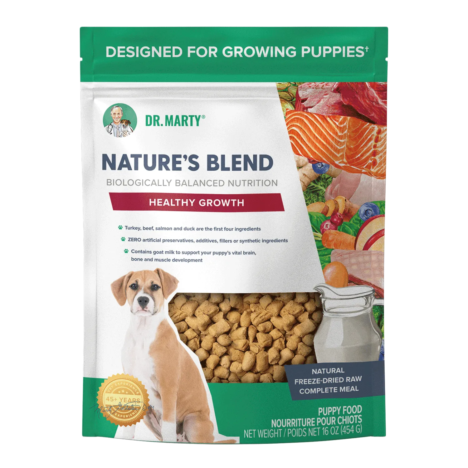 Dr. Marty Nature’s Blend Healthy Growth Premium Freeze-Dried Raw Puppy Food Designed For Growing Puppies