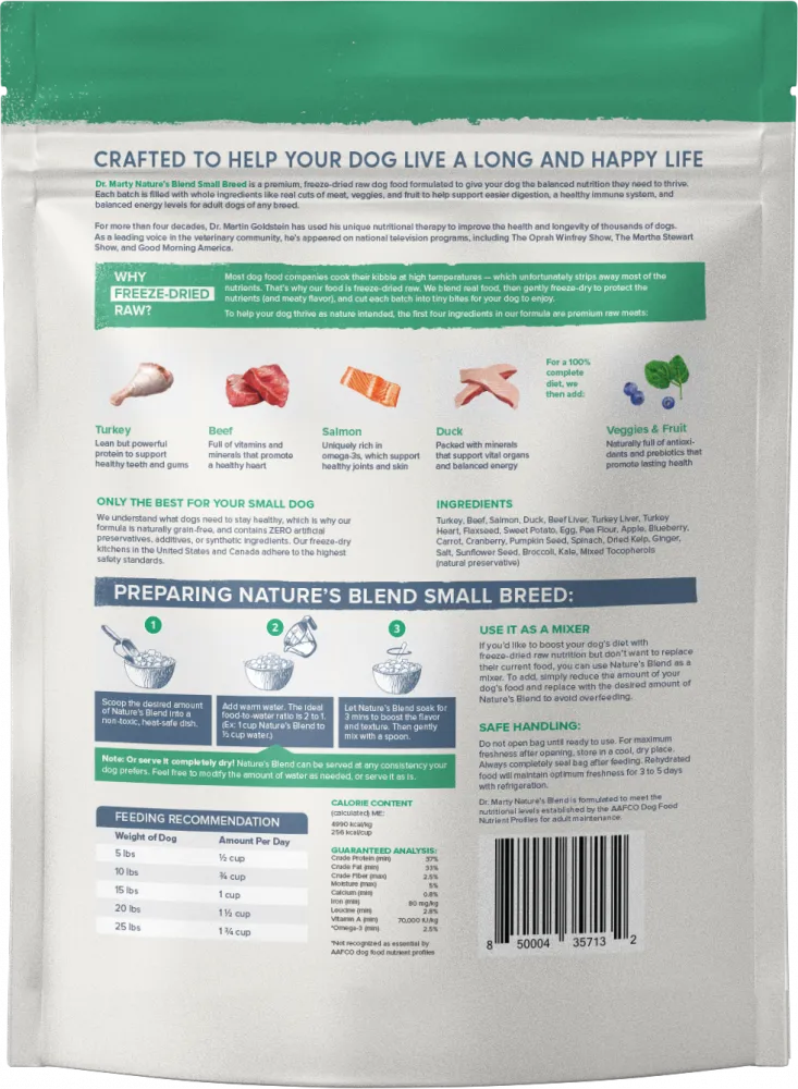 Dr. Marty Nature's Blend Small Breed Freeze Dried Raw Dog Food