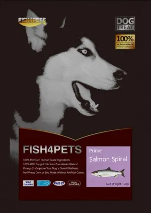 Fish 4 Pets Freeze Dried Prime Salmon Spiral Dog Treat 57g