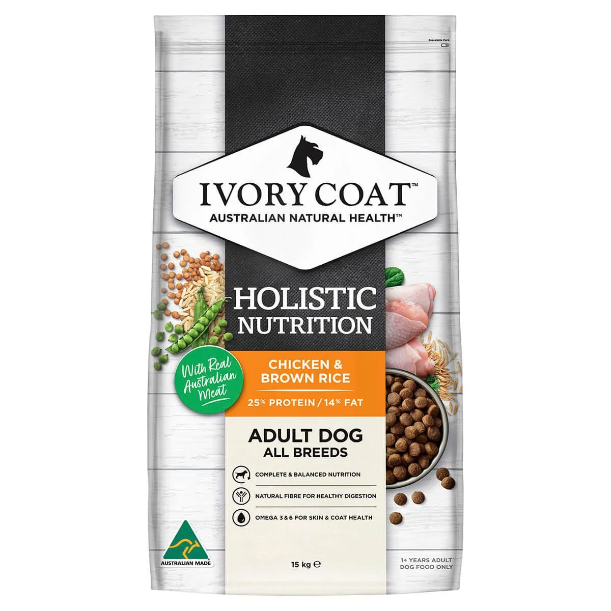 Ivory Coat Holistic Nutrition Adult Chicken & Brown Rice Dry Dog Food