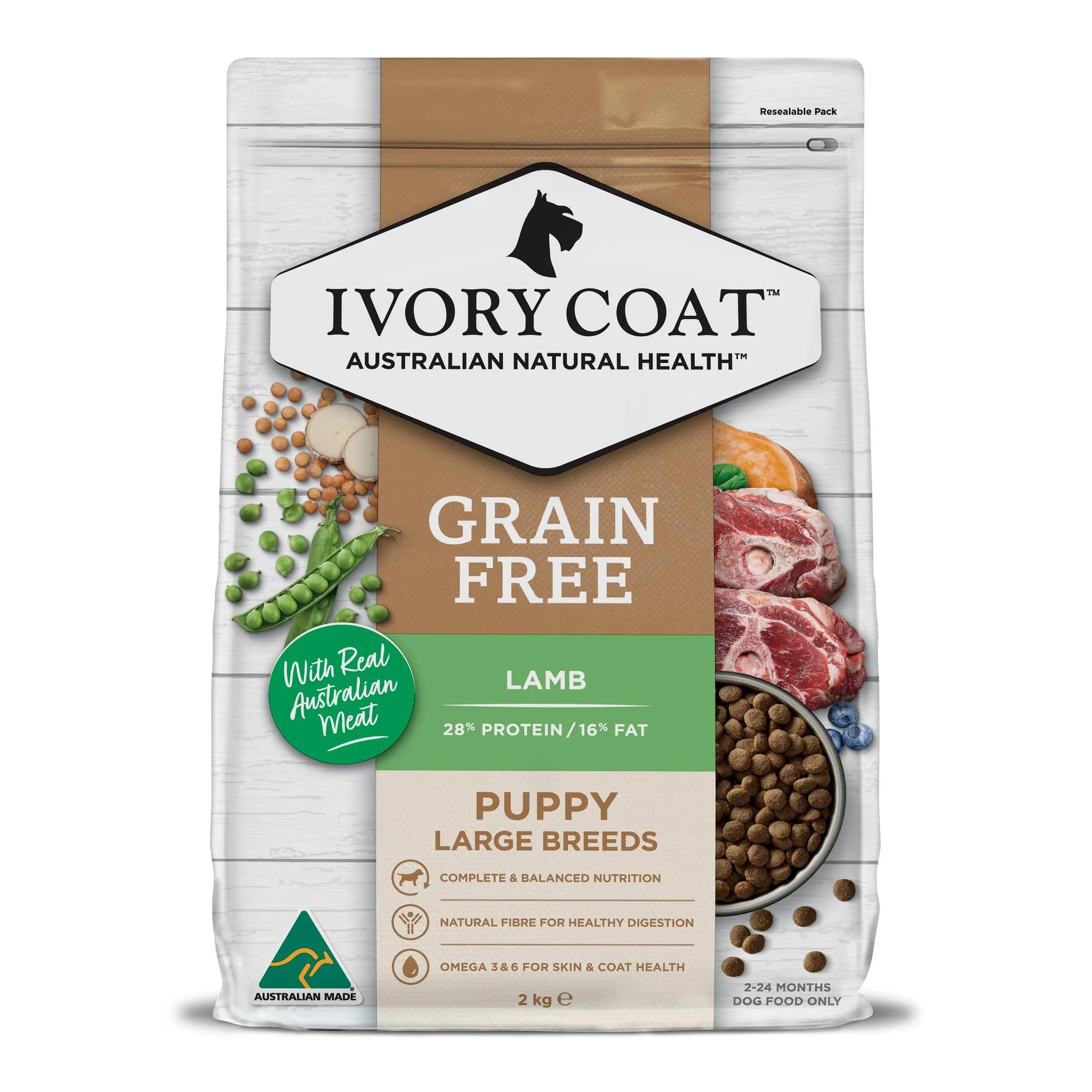 Ivory Coat Puppy Grain Free Large Breed Lamb Dry Dog Food