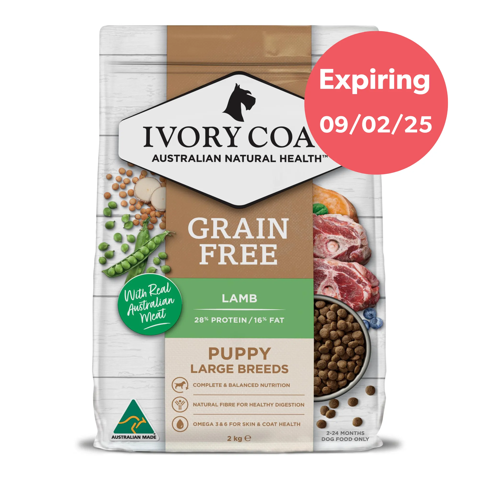 Ivory Coat Puppy Grain Free Large Breed Lamb Dry Dog Food