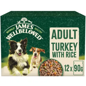 James Wellbeloved Adult Dog Pouch Turkey with Rice 12 x 90g