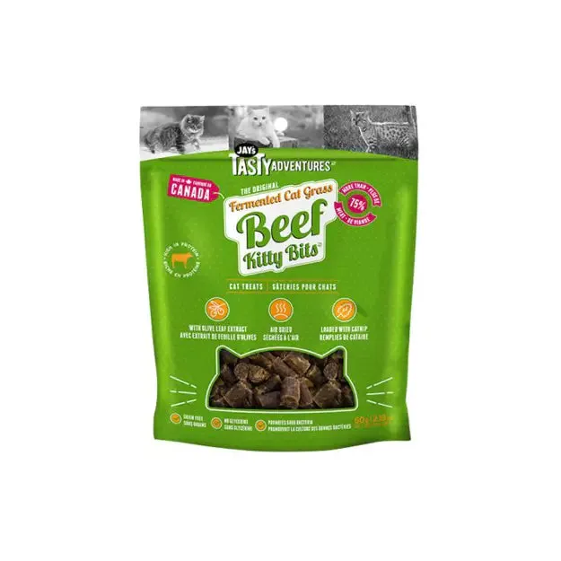 Jays Tasty Adventures Fermented Cat Grass Beef Cat Treats 60g