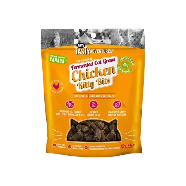 Jays Tasty Adventures Fermented Cat Grass Chicken Cat Treats 60g