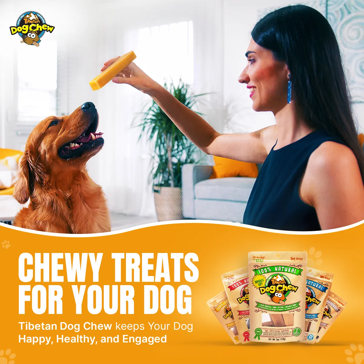 Jumbo Long Lasting Dog Chew for Heavy Chewers - 7 sticks