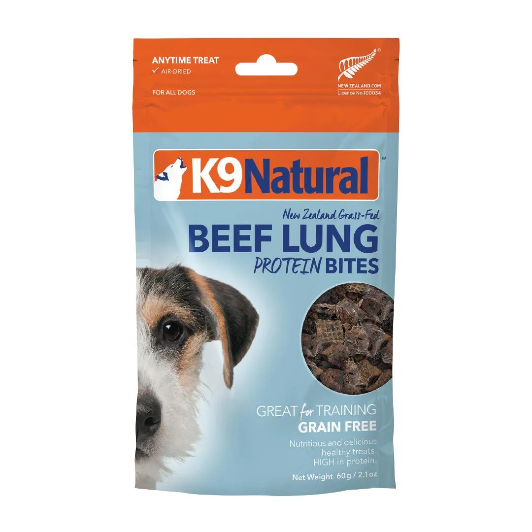 K9 Natural Beef Lung Protein Bites Dog Treats 60g^^^