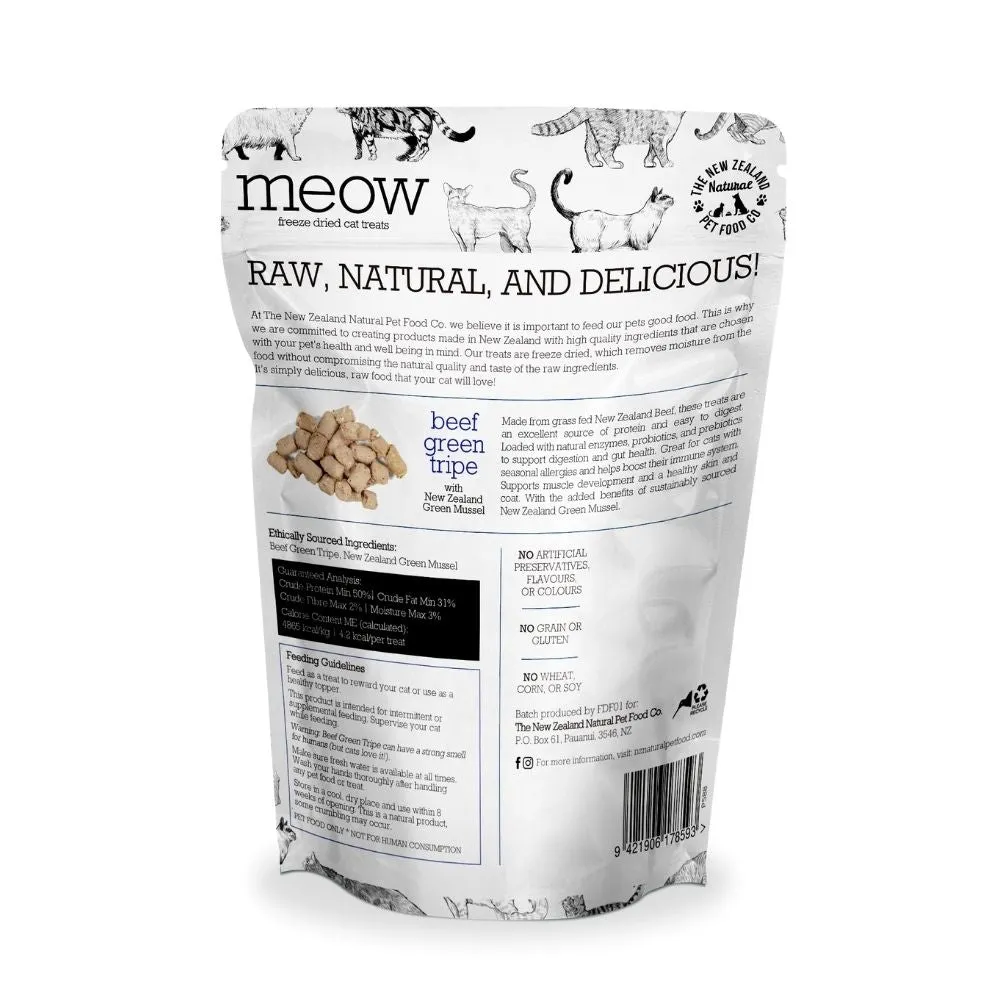 MEOW Beef Green Tripe Freeze Dried Cat Treats 40g