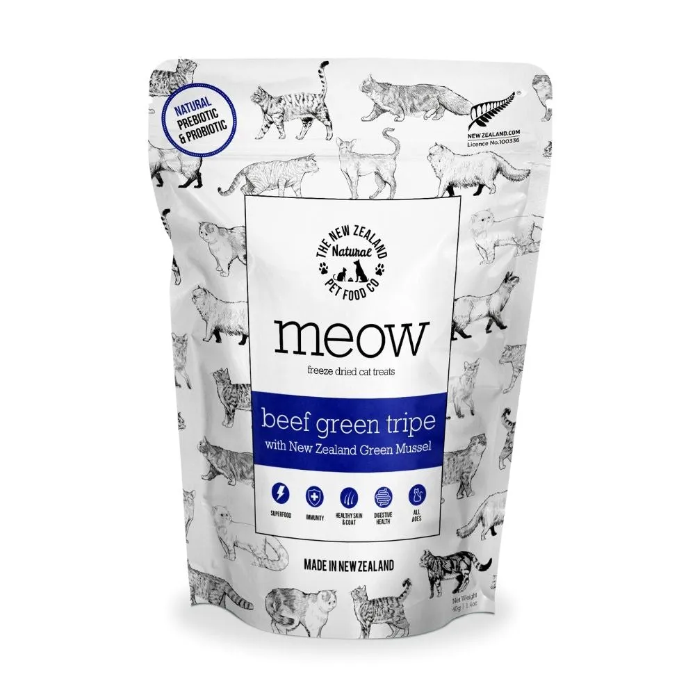 MEOW Beef Green Tripe Freeze Dried Cat Treats 40g