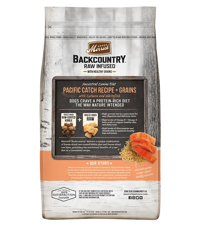 Merrick Backcountry Raw Infused with Healthy Grains Pacific Catch for Dog 20lbs