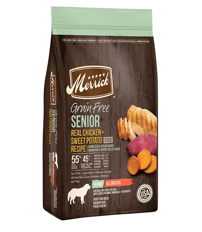 Merrick Grain Free Real Chicken Sweet Potato Senior Dog Food 12lb