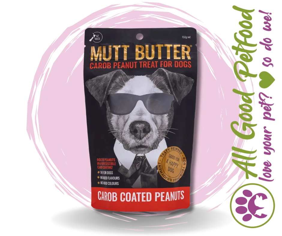 Mutt Butter Dog Treat Carob Coated Peanuts - 150g