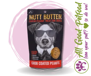 Mutt Butter Dog Treat Carob Coated Peanuts - 150g