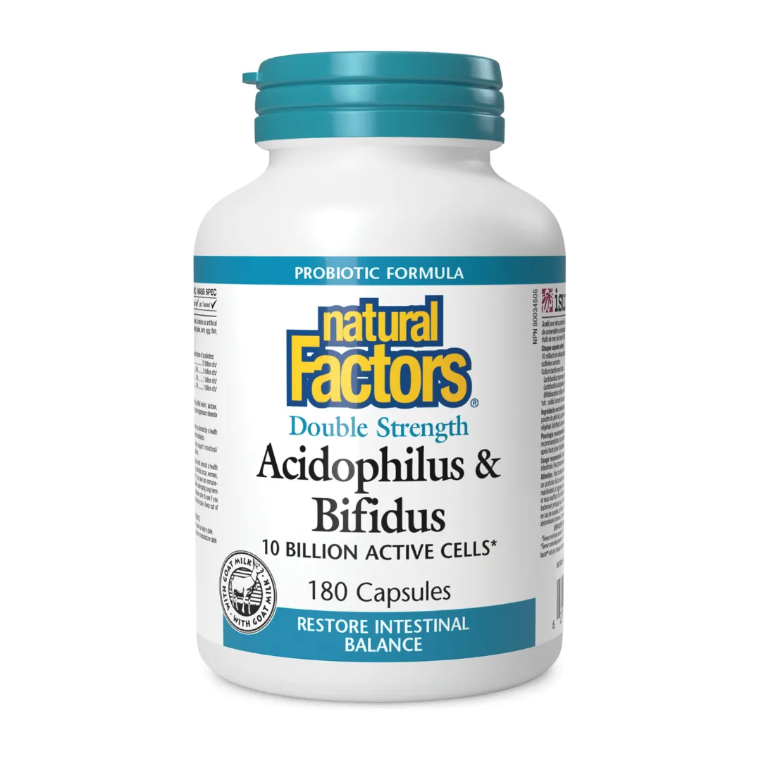 Natural Factors Acidophilus & Bifidus Double Strength (180 Caps)