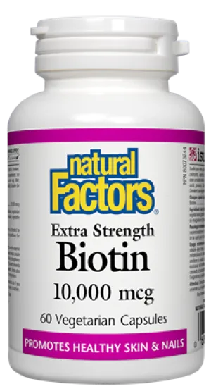 Natural Factors Extra Strength Biotin (10,000 mcg) (60 VCaps)