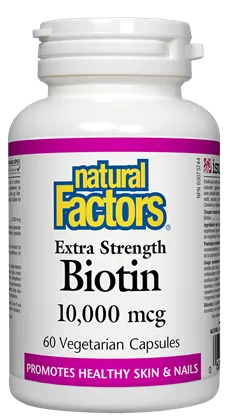 Natural Factors Extra Strength Biotin (10,000 mcg) (60 VCaps)