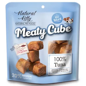 Natural Kitty Meaty Cube 100% Tuna Treats For Cats & Dogs 60g