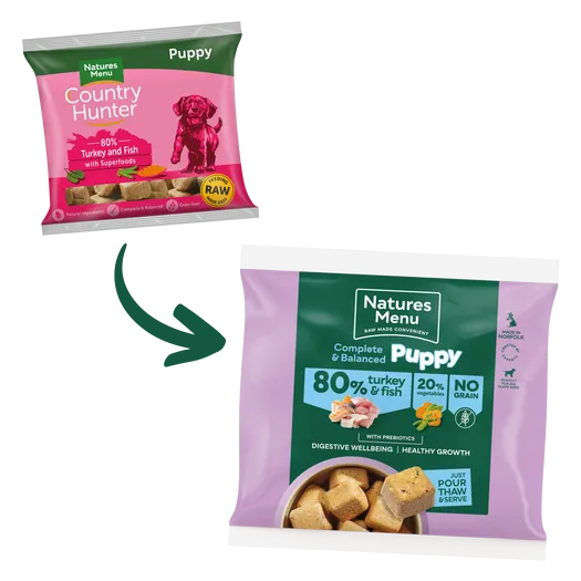 Natures Menu Frozen Nuggets 80/20 Puppy Turkey & Fish