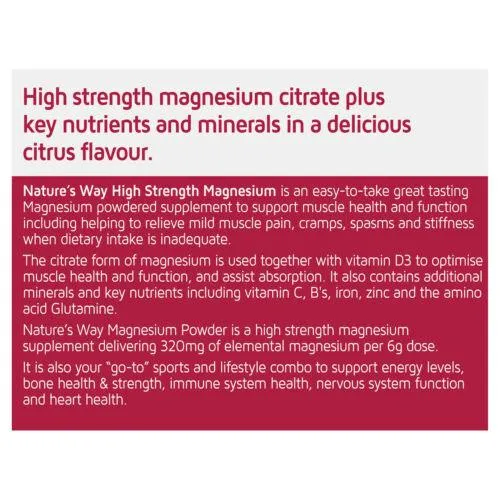 Natures Way High Strength Magnesium Powder 210g