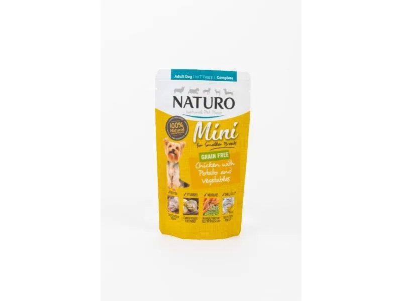 Naturo Adult Mini GF Dog Food Chicken with Potato & Vegetables 150g x 8