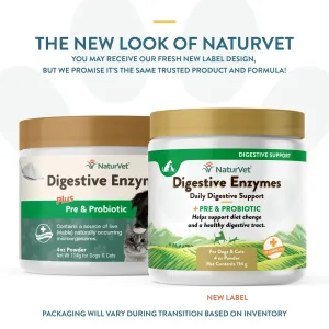 NaturVet Digestive Enzymes plus Pre & Probiotic Powder for Cats and Dogs