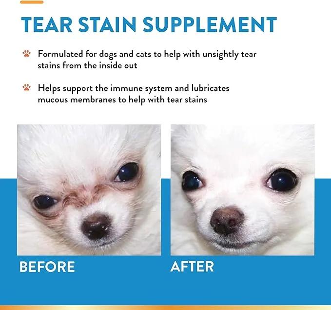 NaturVet Tear Stain Supplement with Lutein - 60 chewable tablets