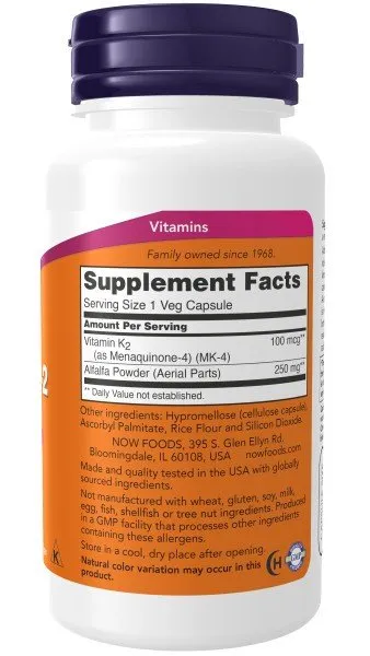 Now Foods Vitamin K-2 100 mcg 100 VegCap