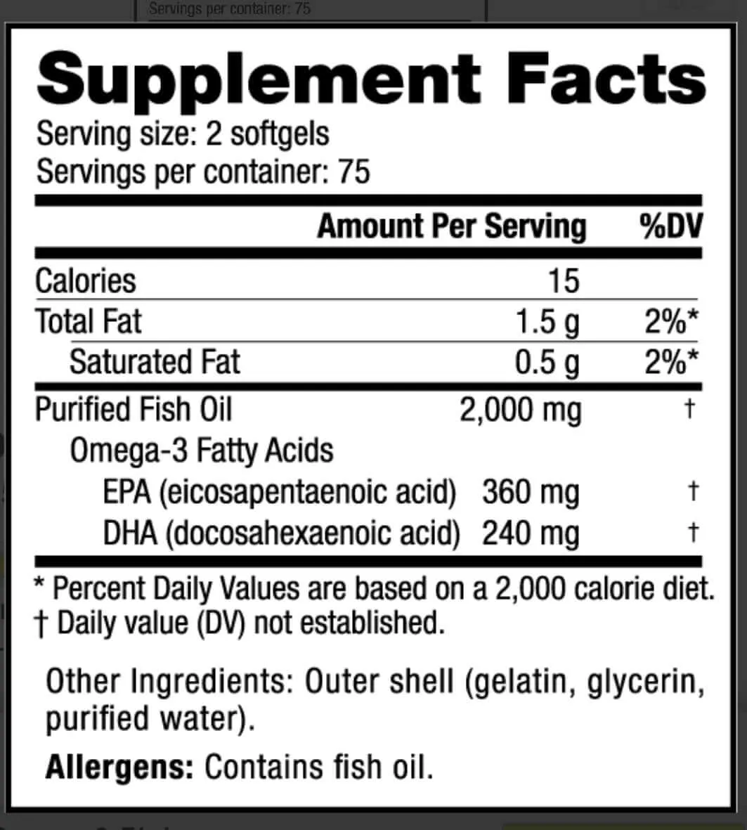 NutraBio- Omega3 Fish Oil 150 Softgels