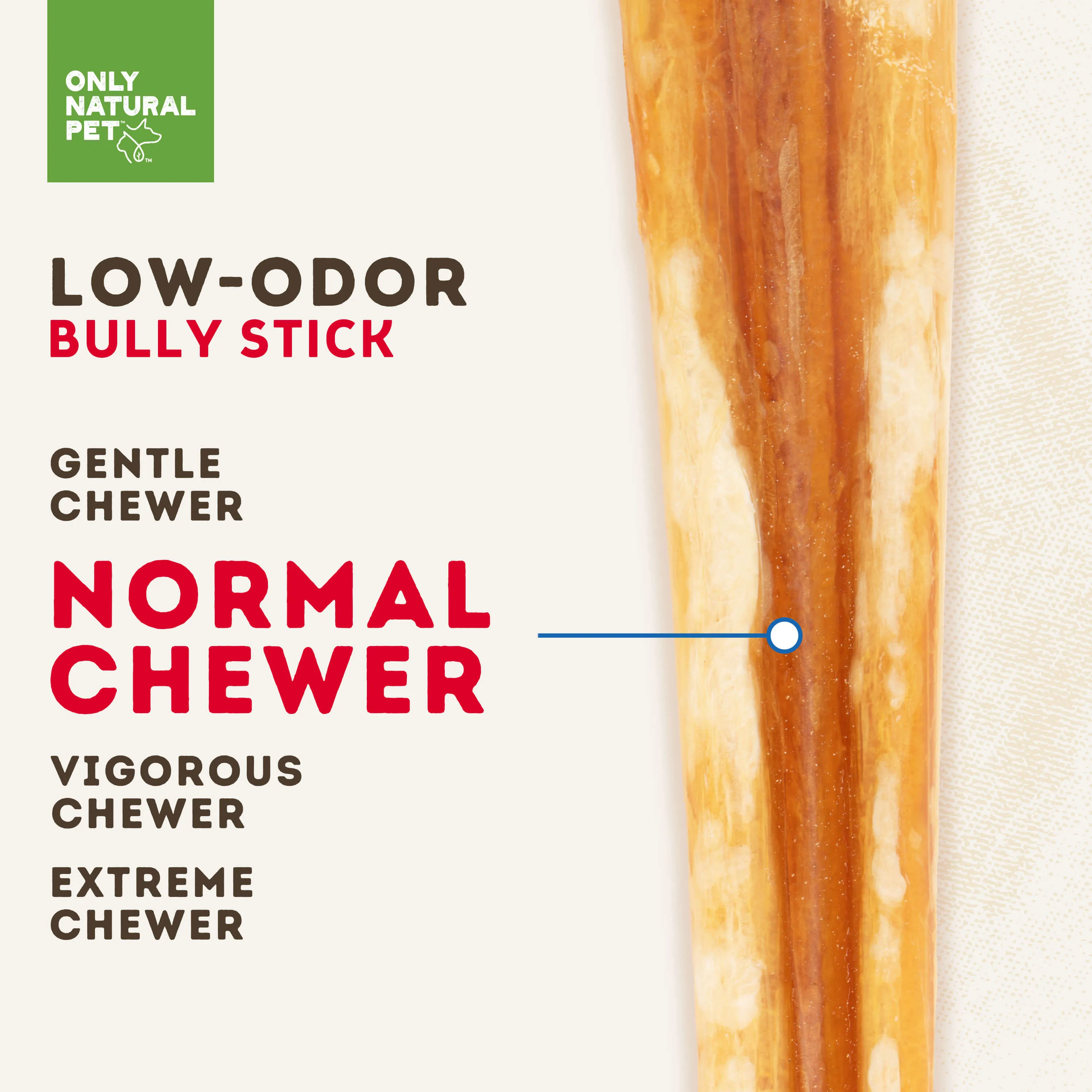 Only Natural Pet Free Range Low Odor Bully Sticks for Dogs