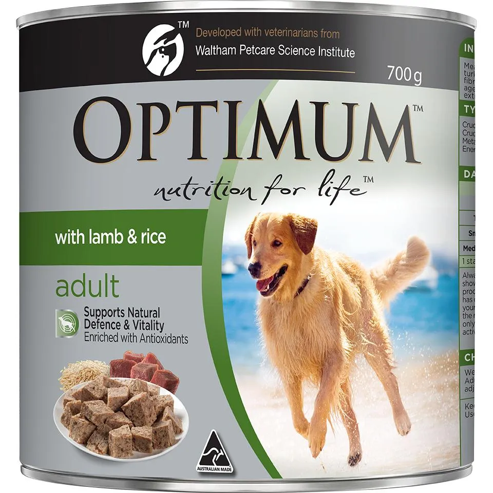 Optimum Lamb & Rice Wet Dog Food 700G