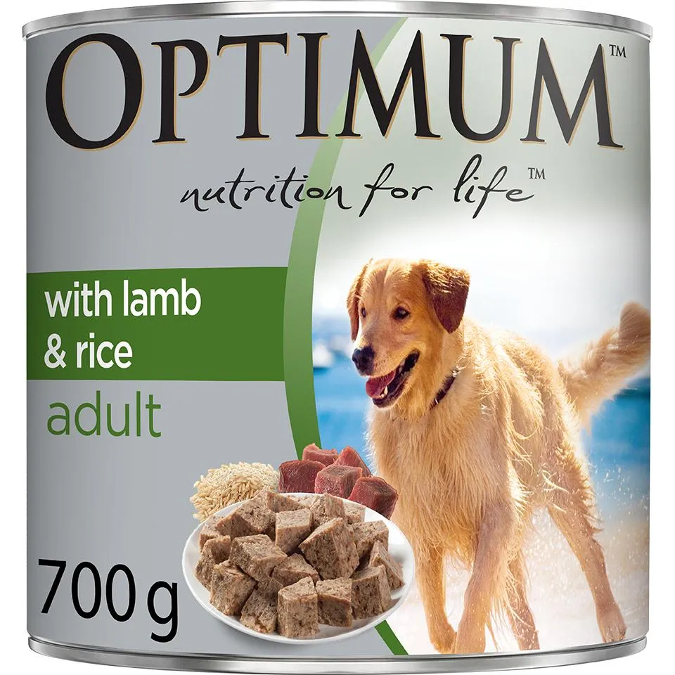 Optimum Lamb & Rice Wet Dog Food 700G