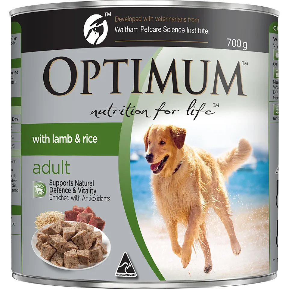 Optimum Lamb & Rice Wet Dog Food 700G