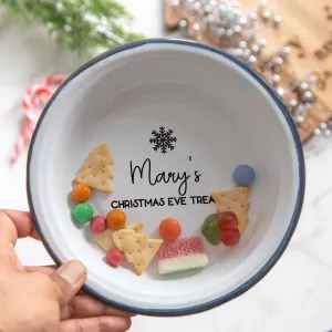 Personalised Christmas Treats Enamel Bowl