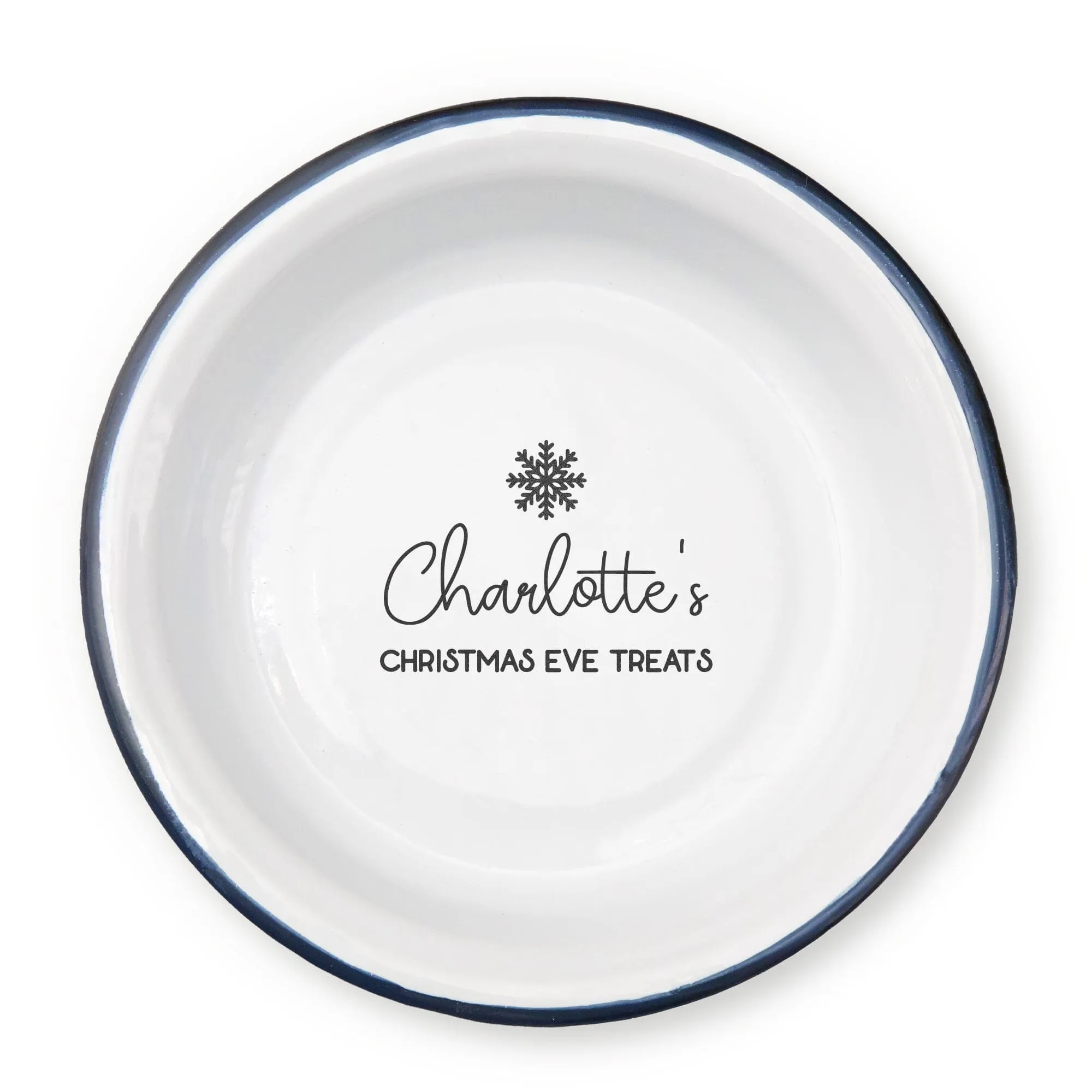 Personalised Christmas Treats Enamel Bowl