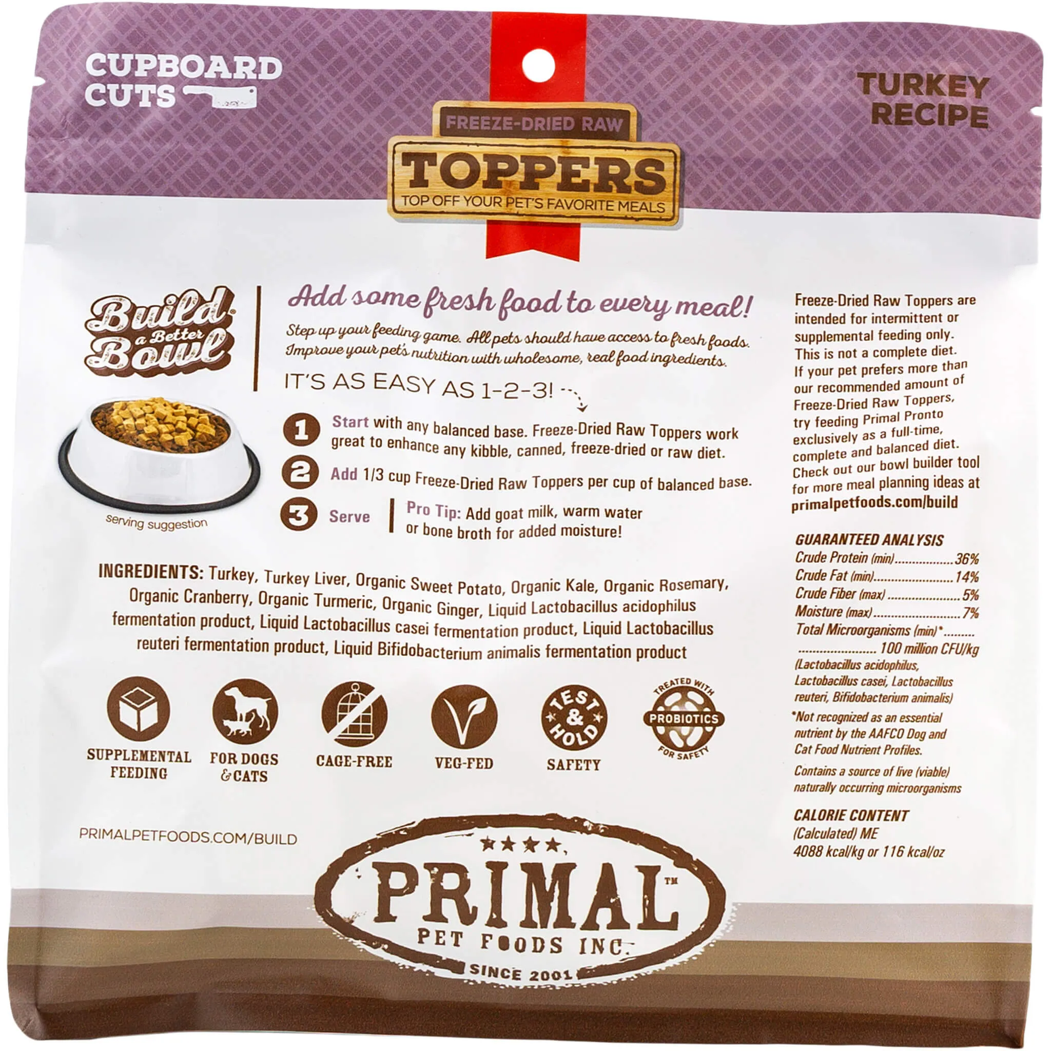 Primal Pet Foods Cupboard Cuts Freeze Dried Cat & Dog Food Topper