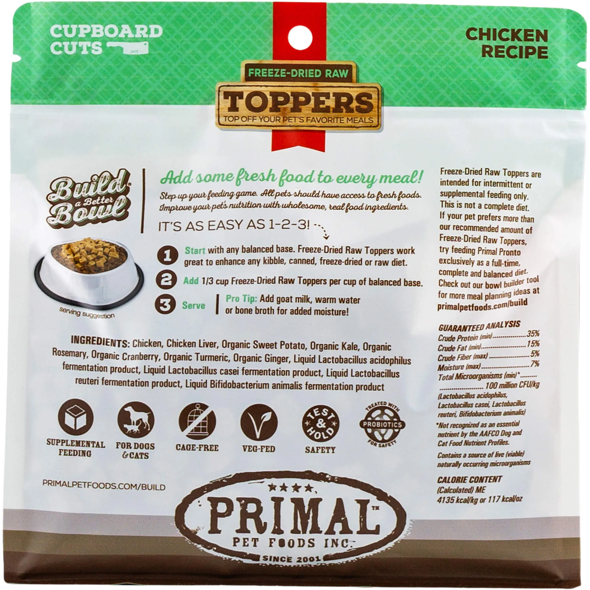 Primal Pet Foods Cupboard Cuts Freeze Dried Cat & Dog Food Topper