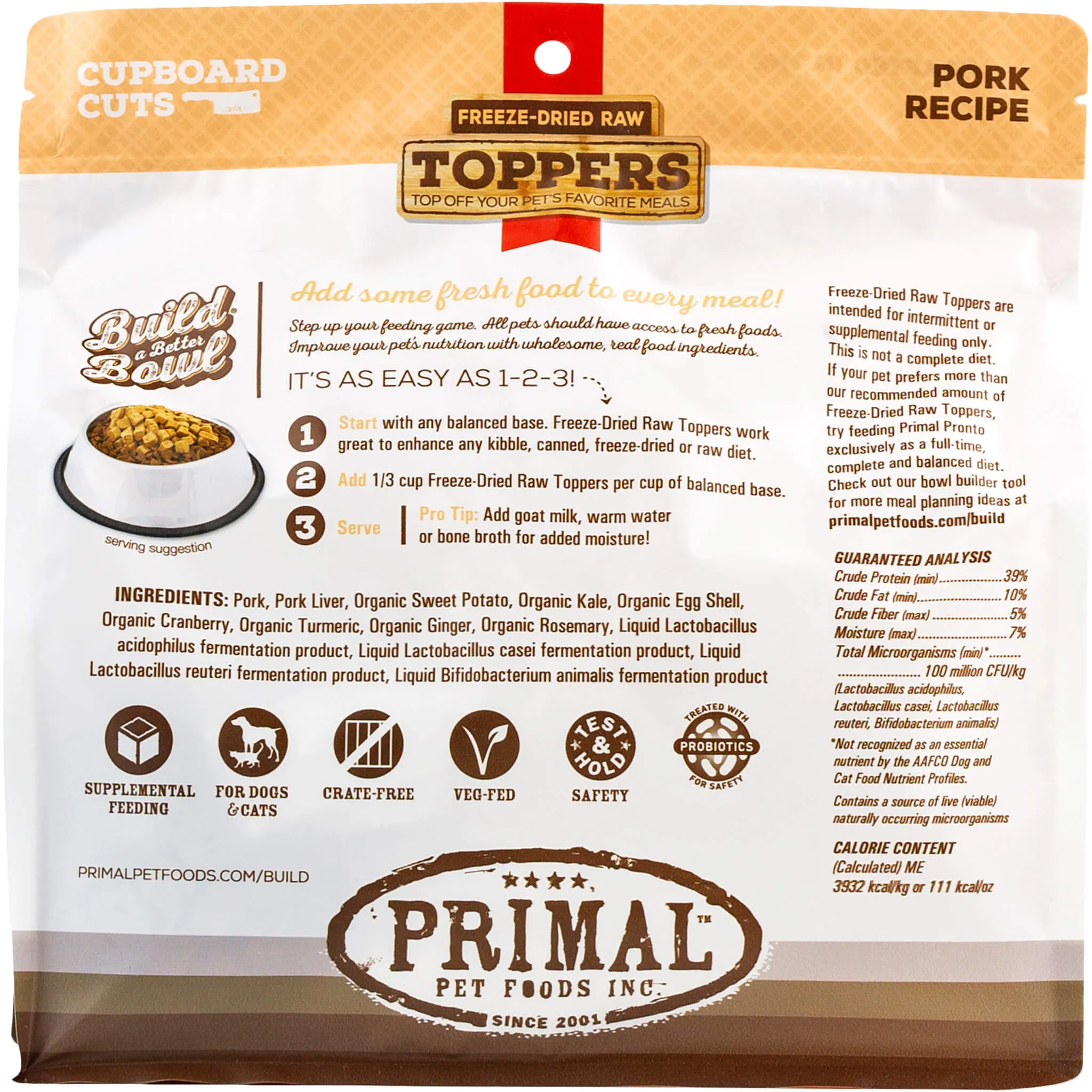 Primal Pet Foods Cupboard Cuts Freeze Dried Cat & Dog Food Topper