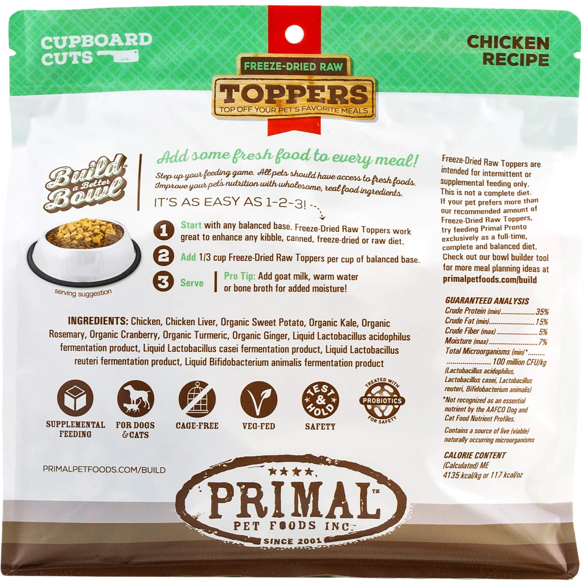 Primal Pet Foods Cupboard Cuts Freeze Dried Cat & Dog Food Topper