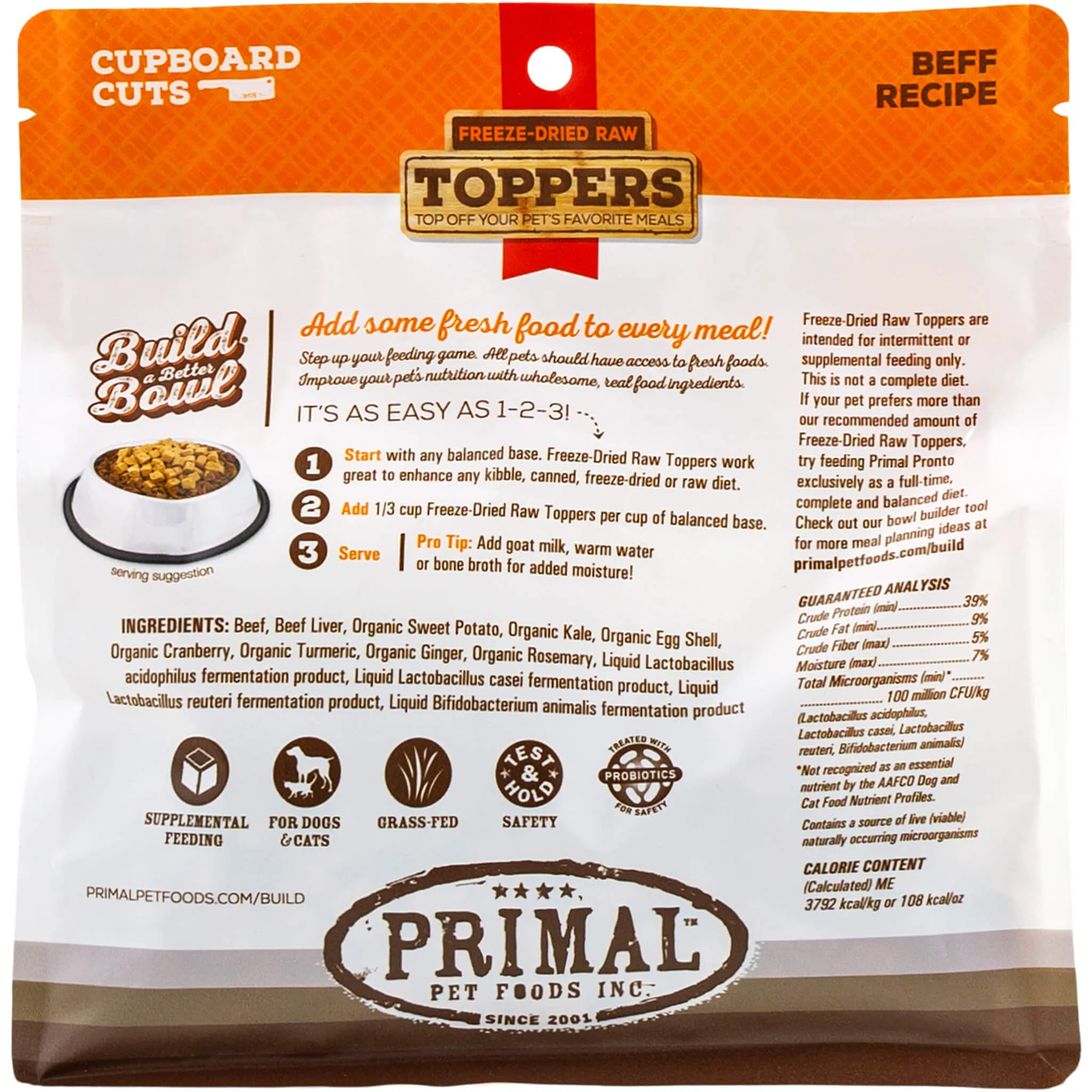 Primal Pet Foods Cupboard Cuts Freeze Dried Cat & Dog Food Topper